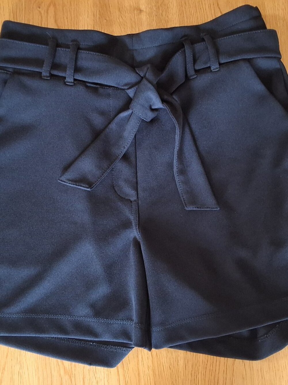 Maurices Size S Women's  Black High Rise Dress Shorts With Tie Elastic In Back